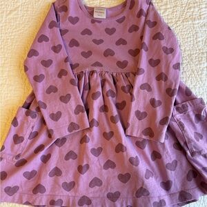 Long Sleeve Skater Dress Purple Heart Kids Dress